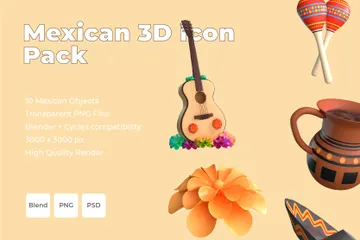 Mexicano Pacote de Icon 3D