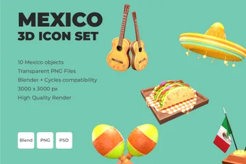 Mexicano Pacote de Icon 3D