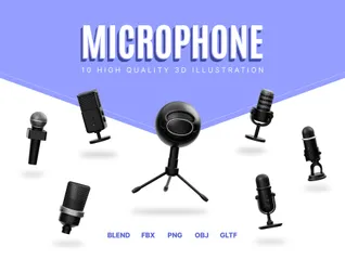 Microphone 3D Icon Pack