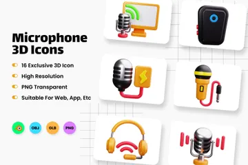 Microphone 3D Icon Pack