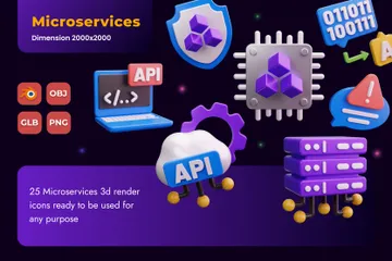 Microservices 3D Icon Pack