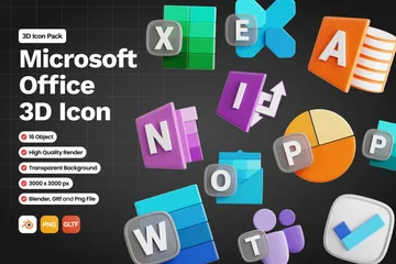 Free Microsoft Office Pacote de Icon 3D