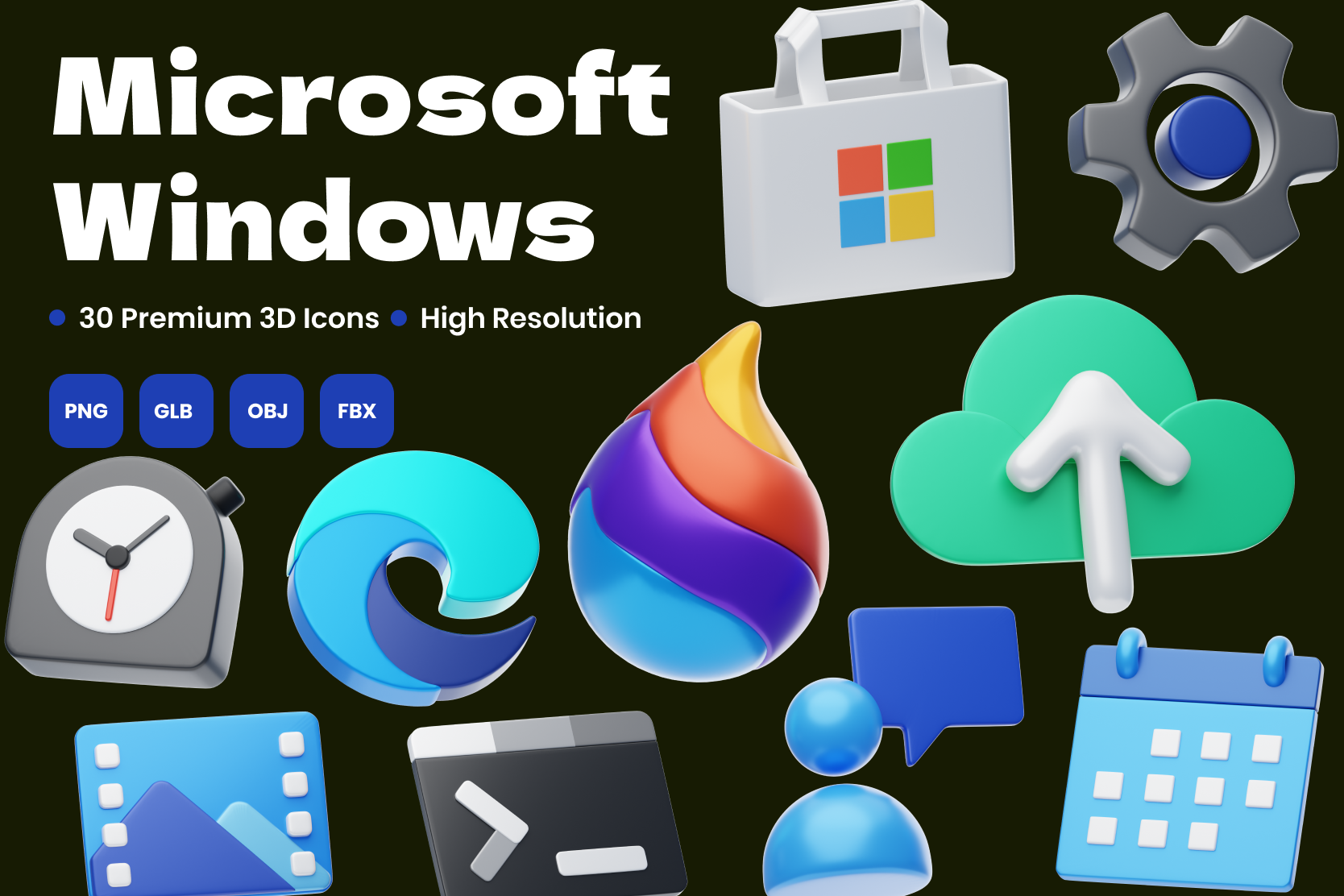 Microsoft Windows 3D Icon Pack - 30 Free Download Appliances 3D Icons ...