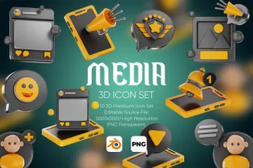 Meios de comunicação Pacote de Icon 3D