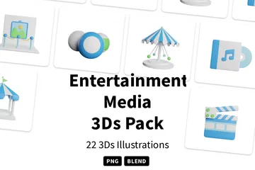 Mídia de entretenimento Pacote de Icon 3D