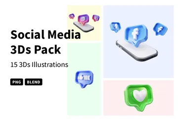 Free Mídia social Pacote de Icon 3D