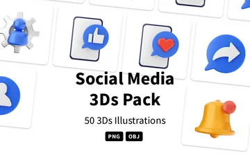 Mídia social Pacote de Icon 3D