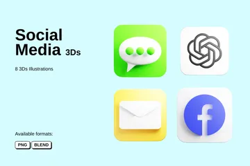 Free Mídia social Pacote de Icon 3D