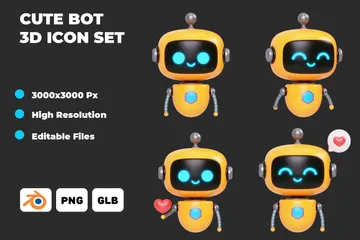 Bot mignon Pack 3D Icon