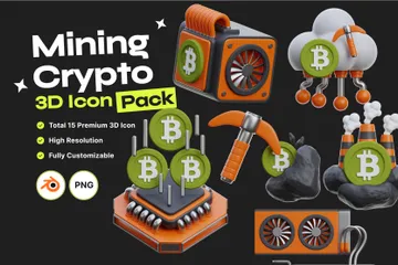 Crypto minière Pack 3D Icon