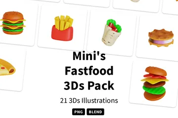 Mini comida rápida Paquete de Icon 3D