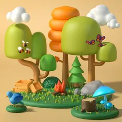 Minimale Natur 3D Illustration Pack