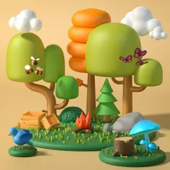 Minimal Nature 3D Illustration Pack