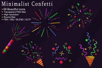 Minimalist Confetti 3D Icon Pack