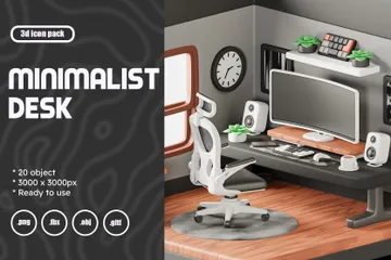 Minimalist Desk 3D Icon Pack