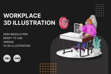 Minimalist Desk Success Set 3D Illustration Pack