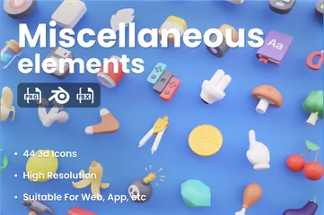 Miscellaneous Elements 3D Icon Pack