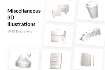 Free Miscellaneous - White Matte 3D Illustration Pack