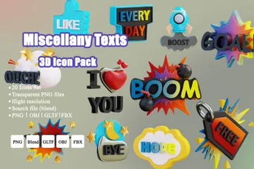 Miscellany Texts 3D Icon Pack
