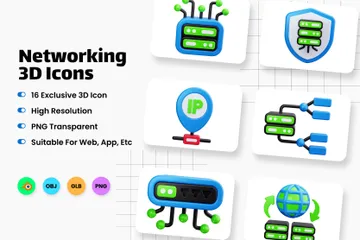 La mise en réseau Pack 3D Icon