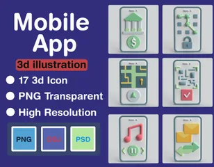 Mobile App 3D Icon Pack