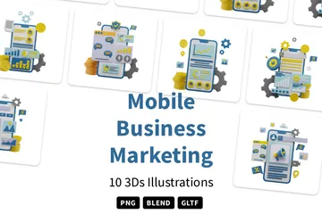 Mobile Business Marketing 3D Illustration Pack