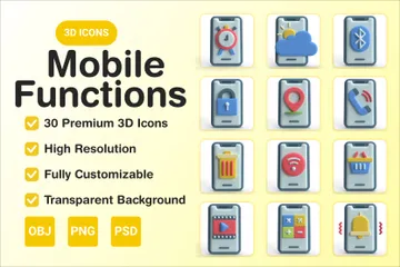 Mobile Functions 3D Icon Pack