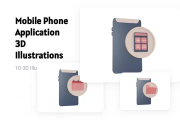 Mobile Phone Application 3D Illustration Pack