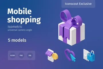 Mobile Shopping 3D Illustration Pack