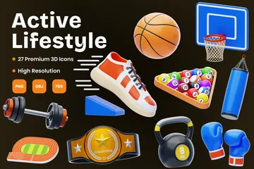 Mode de vie actif Pack 3D Icon