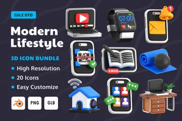 Mode de vie moderne Pack 3D Icon