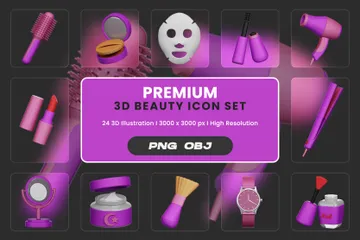 Mode et beauté 3D Icon Pack