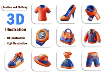 Mode Et Vêtements Pack 3D Icon