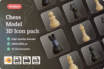 Modèle d'échecs Pack 3D Icon