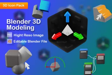 Modellierungsdesign 3D Icon Pack