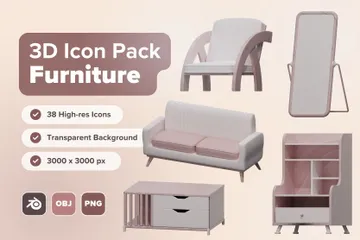 モダン家具 3D Iconパック
