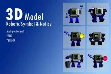 Modern Robot 3D Illustration Pack