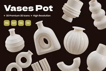 Modern Vases Pot Paquete de Icon 3D