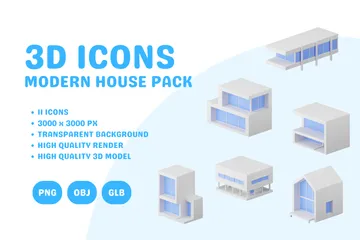 Modernes Haus 3D Icon Pack