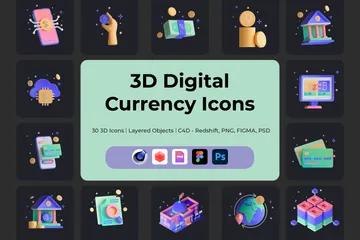 Moeda Digital 3D Illustration Pack