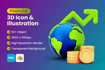 Moeda e dinheiro Pacote de Icon 3D