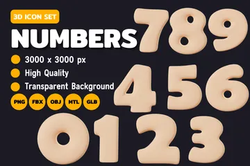 Mollige Zahlen 3D Icon Pack