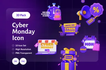 Monday Cyber 3D Icon Pack
