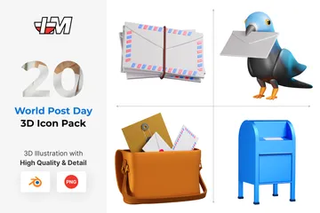 Journée mondiale de la poste Pack 3D Icon