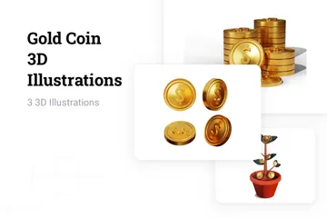 Free Moneda de oro Paquete de Illustration 3D