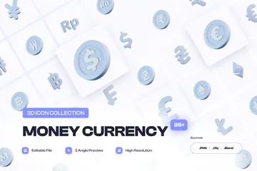 Moneda financiera Paquete de Icon 3D