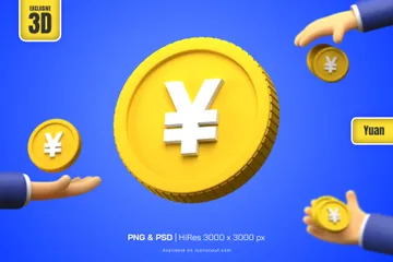 Moneda de yuanes 3D Illustration Pack