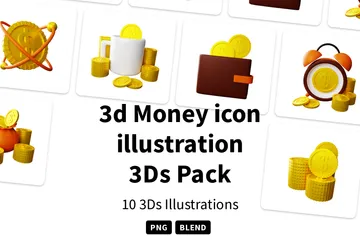 お金 3D Iconパック