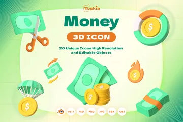 お金 3D Iconパック