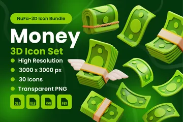 Money 3D Icon Pack